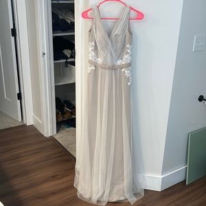 Kleinfeld beige and cream Bridesmaid Dress